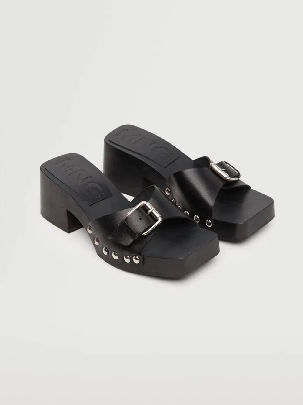 MANGO Studded Leather Sandals size 7.5